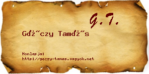 Géczy Tamás névjegykártya